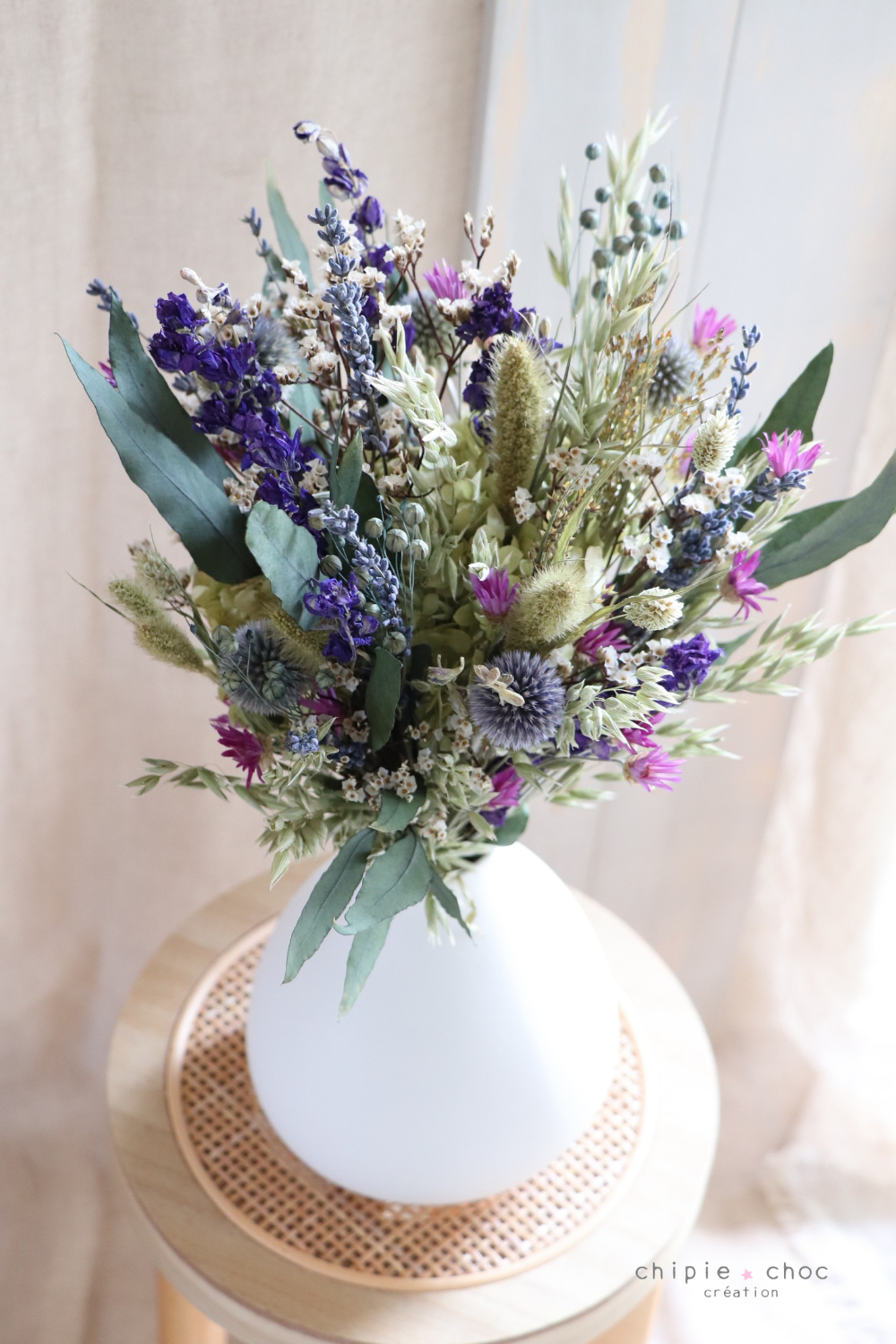 bouquet de fleurs séchées chipie choc