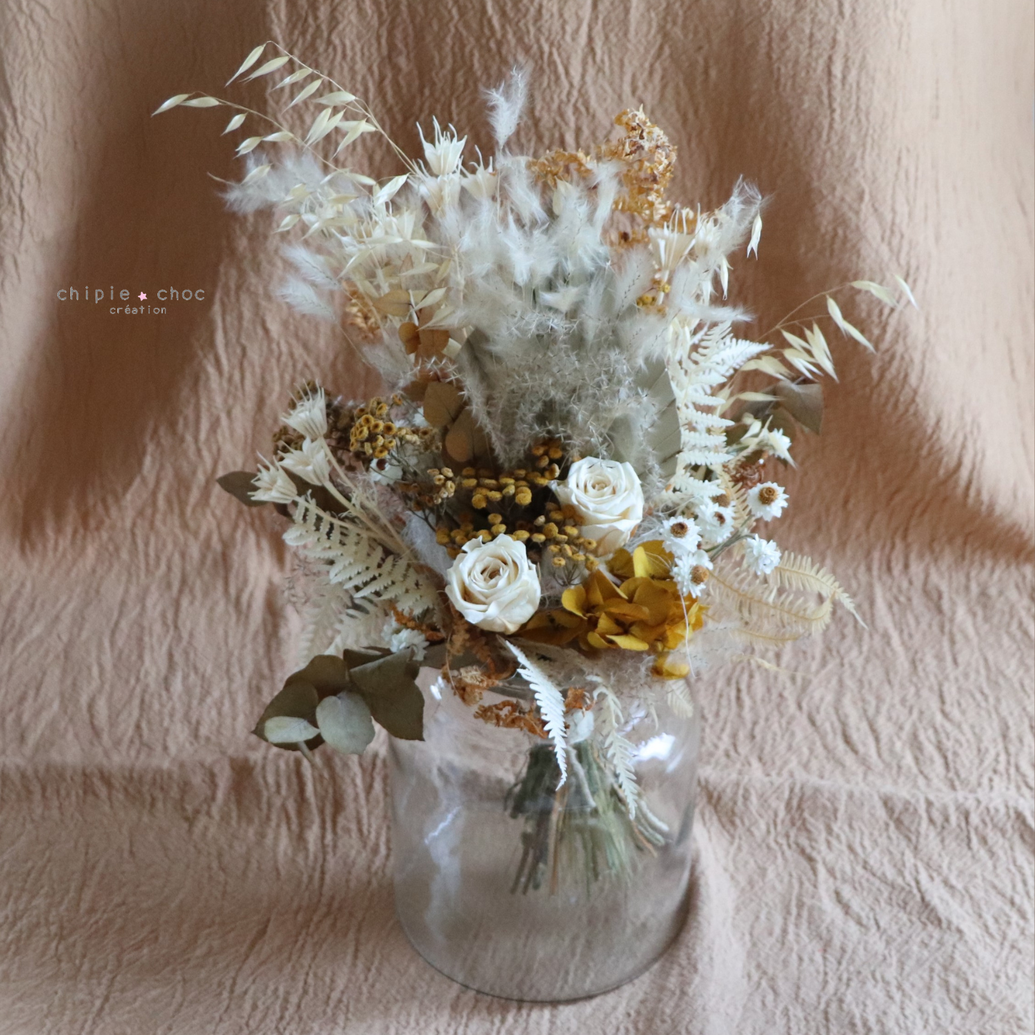 bouquet de fleurs séchées naturel safran