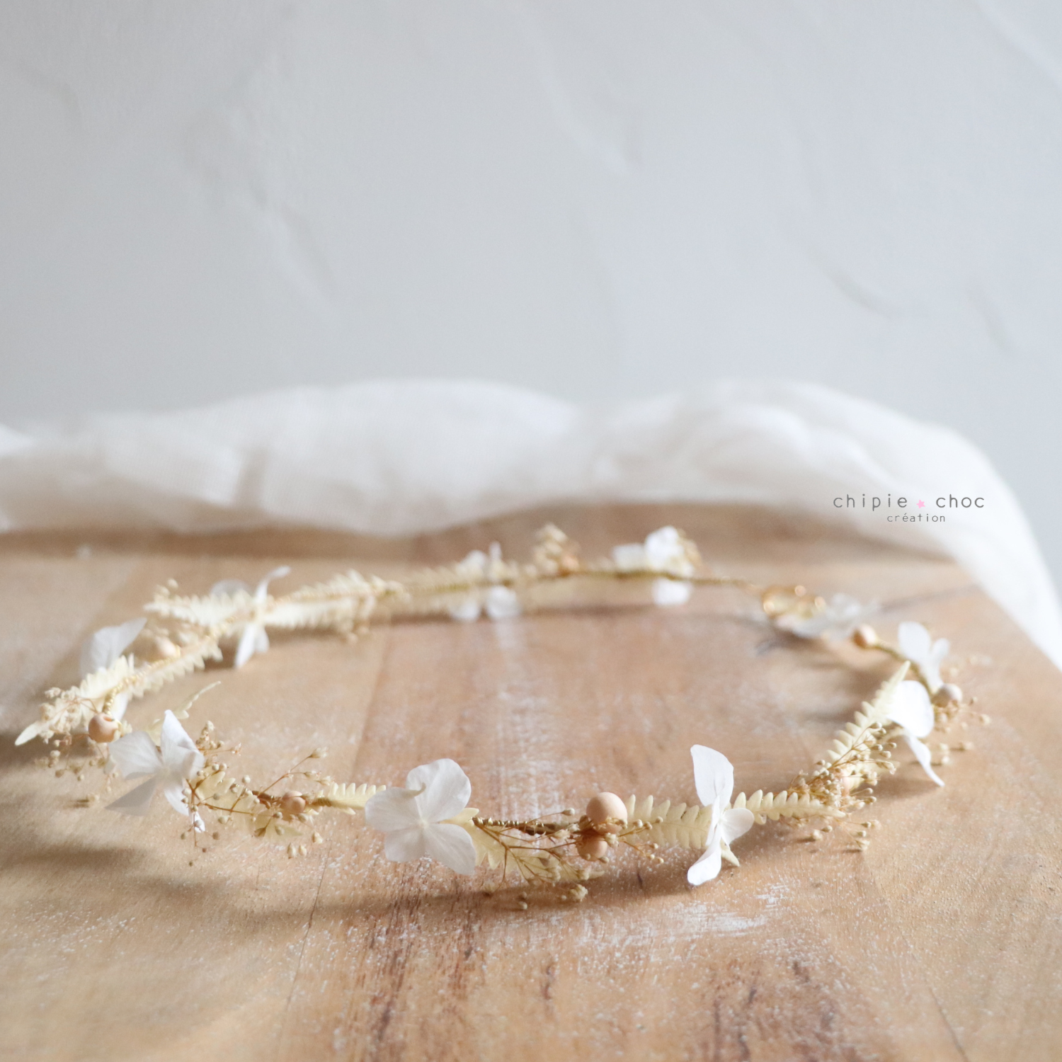 couronne bijou coiffure mariée fleurs séchées