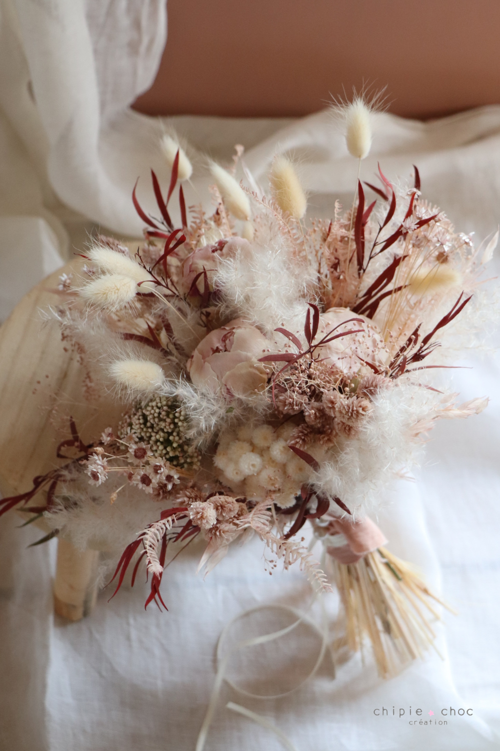 bouquet de mariée fleurs sabilisées