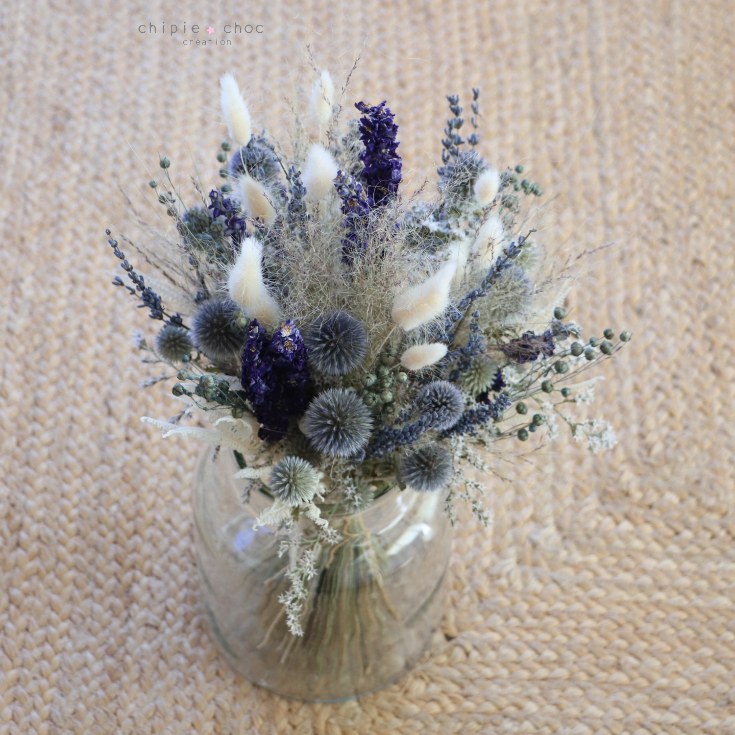 décoration bouquet blanc bleu (2)