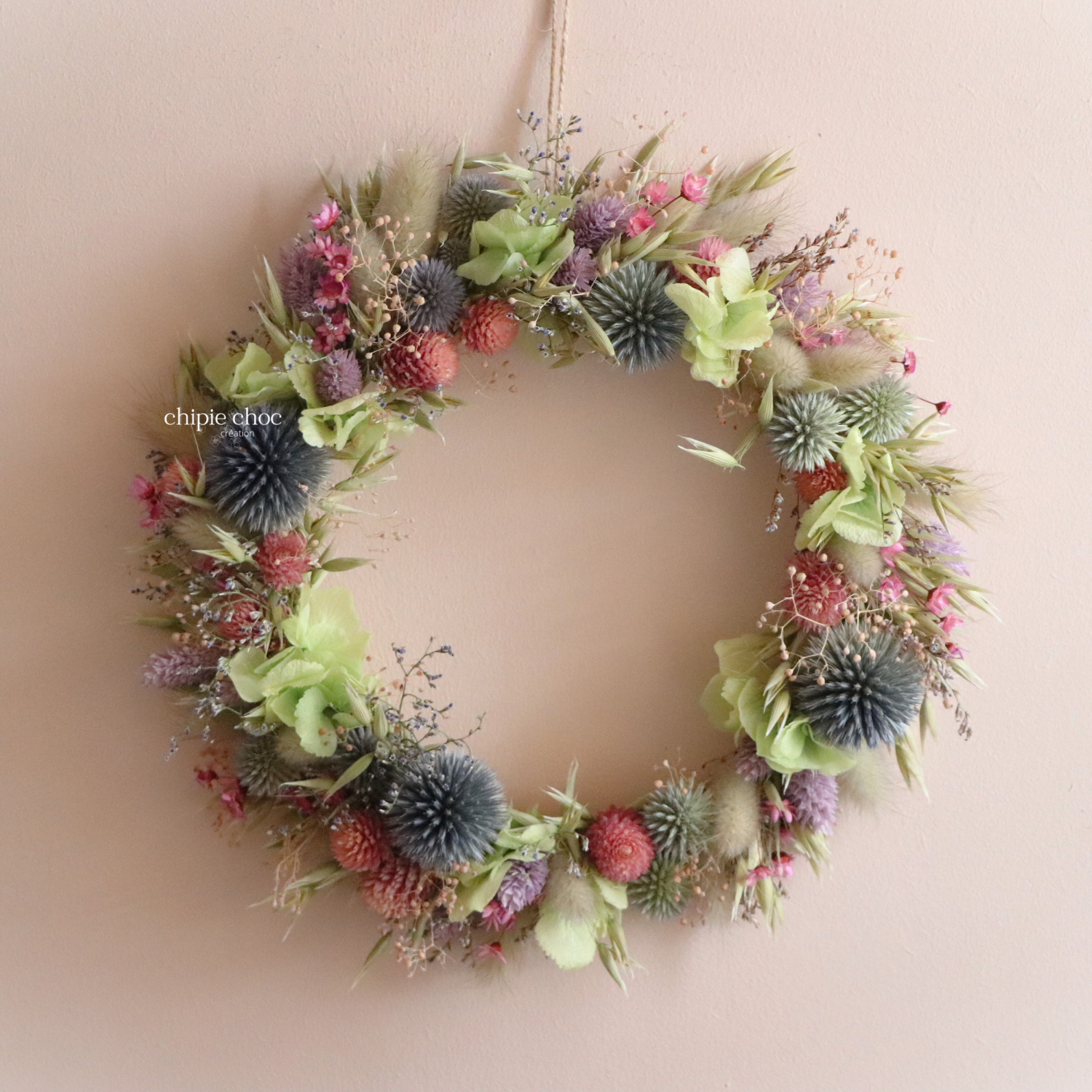 couronne bohème en fleurs séchées