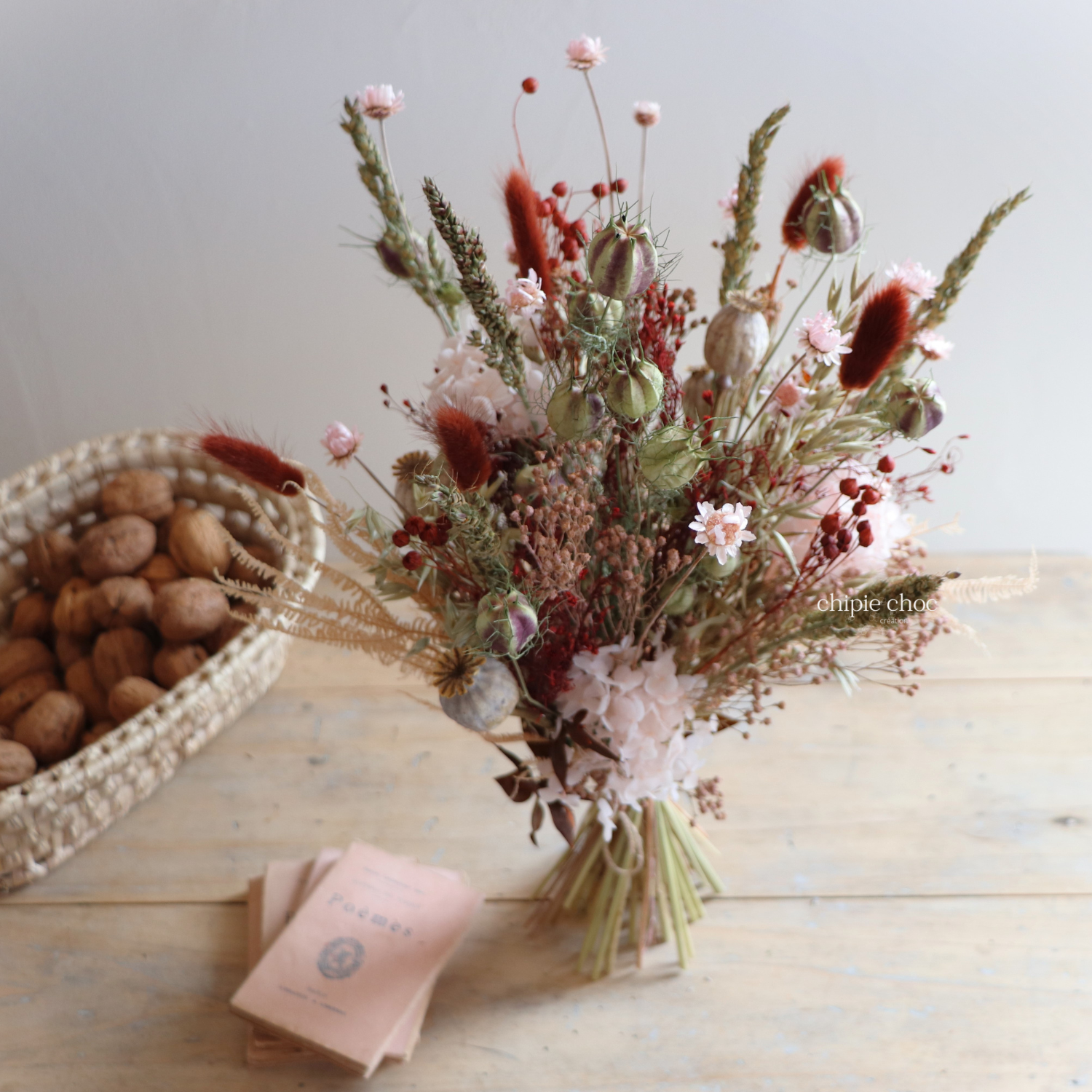 bouquet fleurs séchées ambiance automne