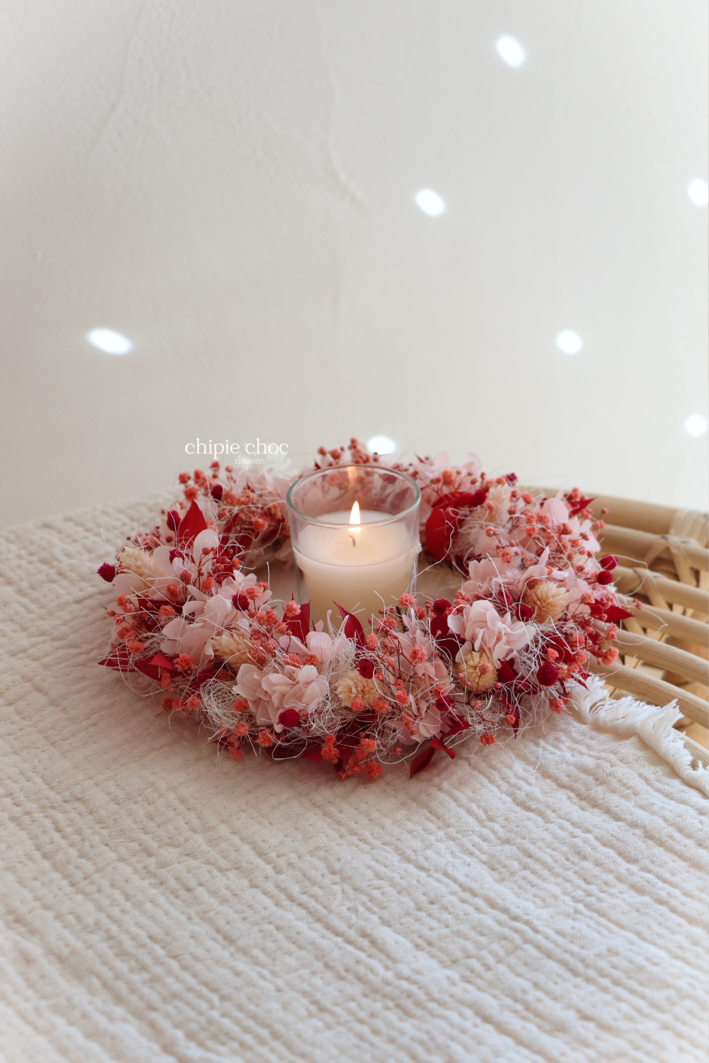 couronne rose et rouge