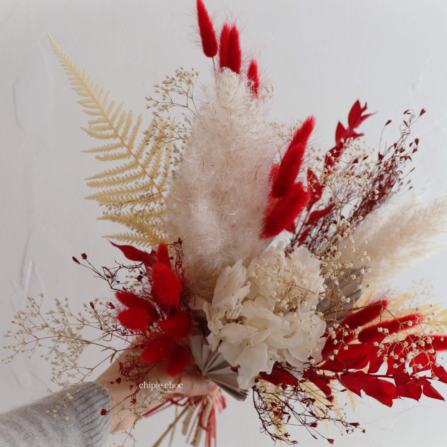 bouquet d noël en fleurs séchées