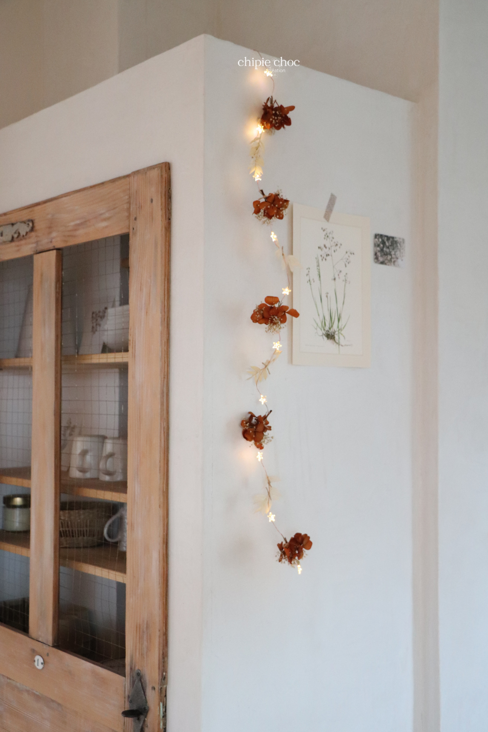 guirlande led étoile fleurs séchées