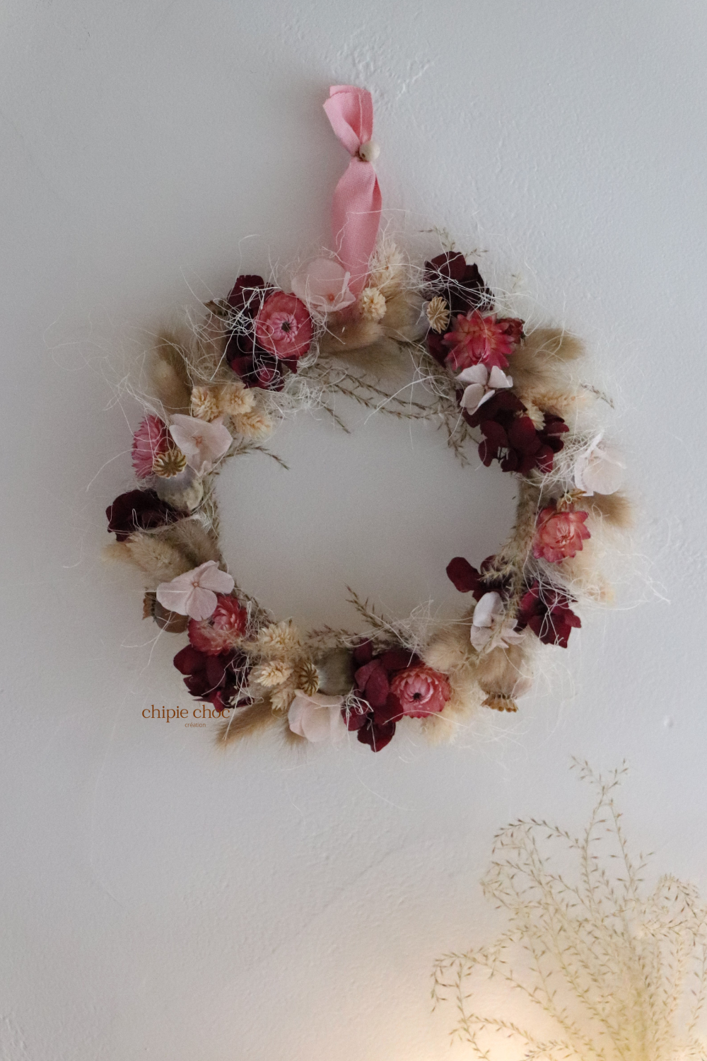 couronne artisanale fleurs séchées