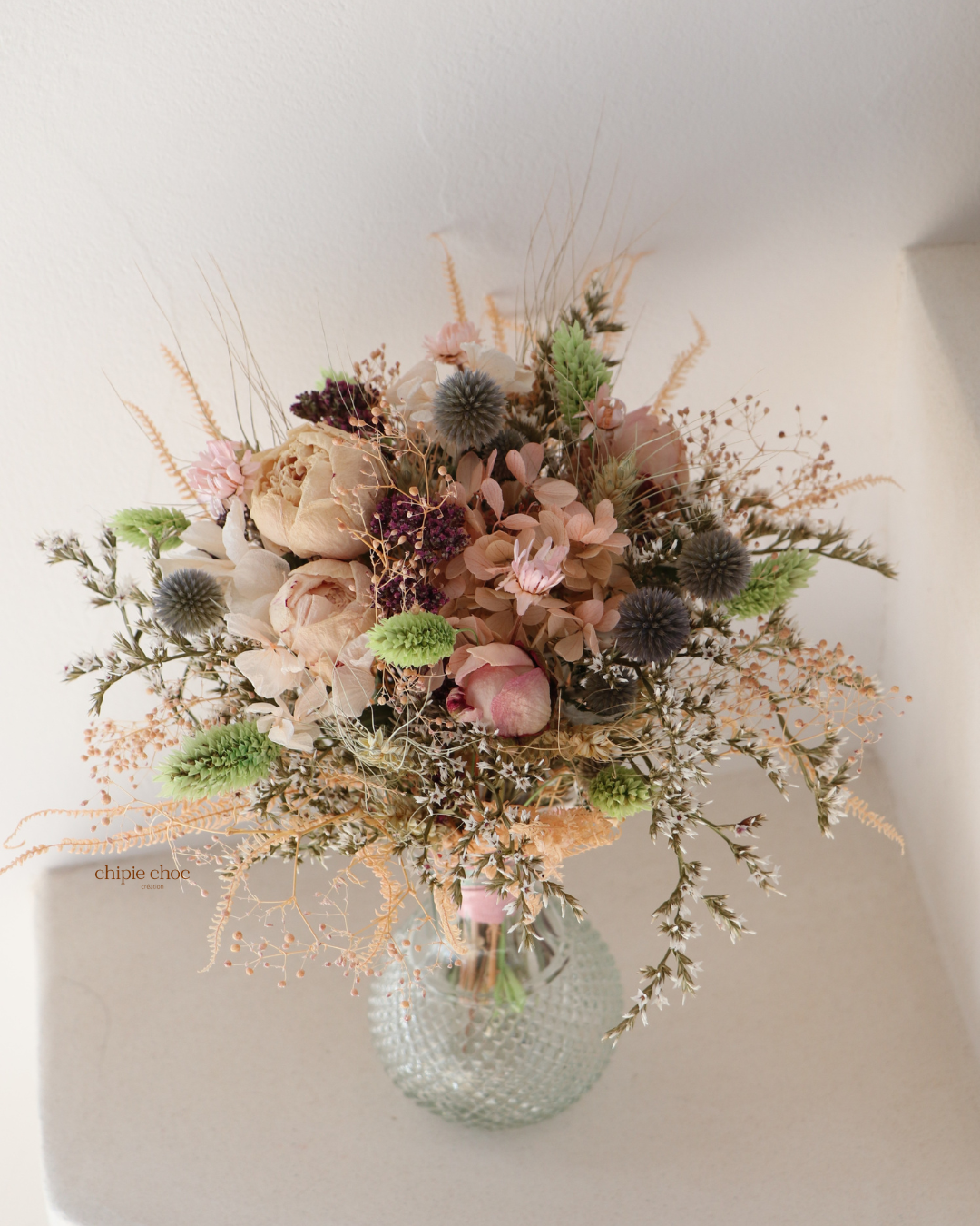 bouquet paste et vase