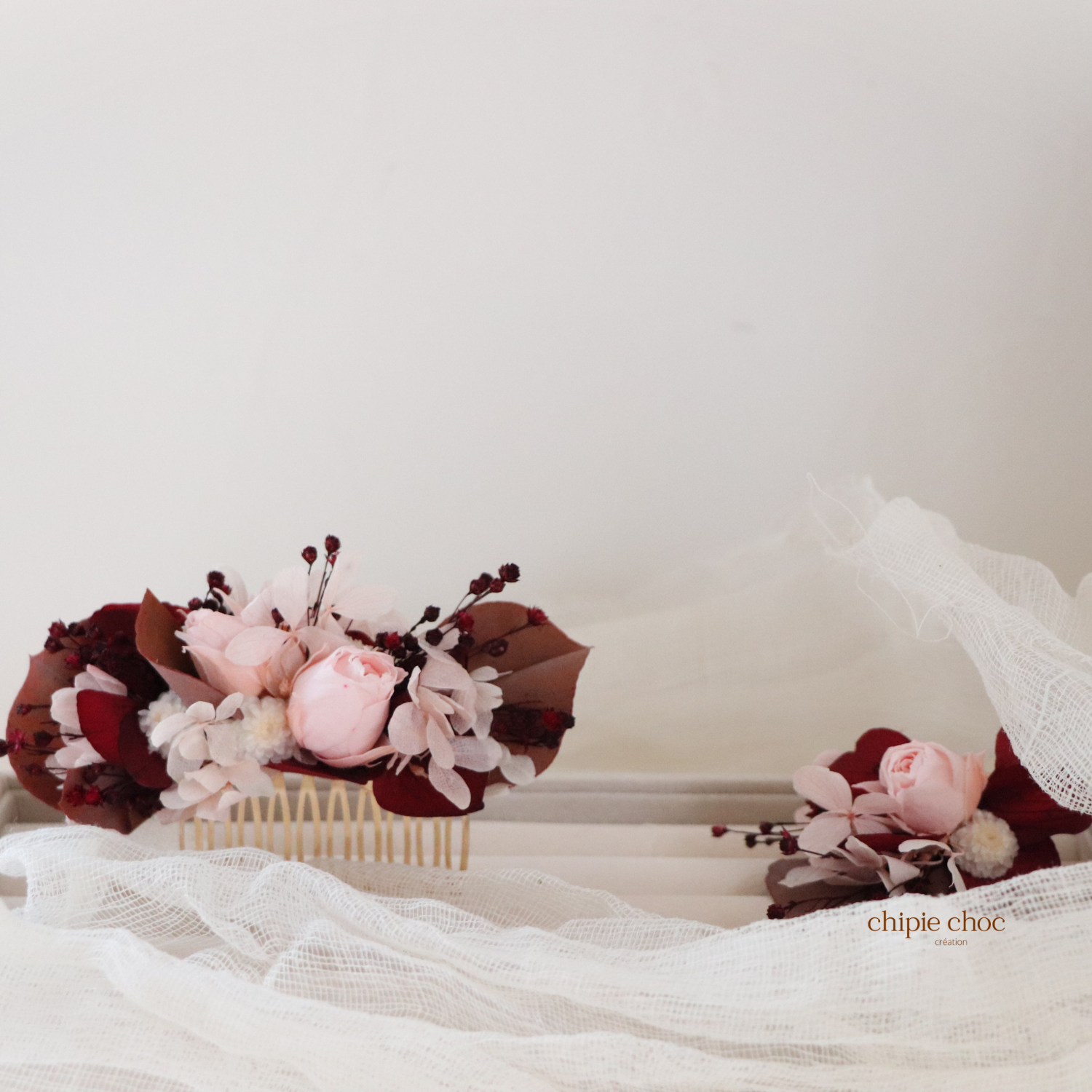 accessoire mariée bordeaux