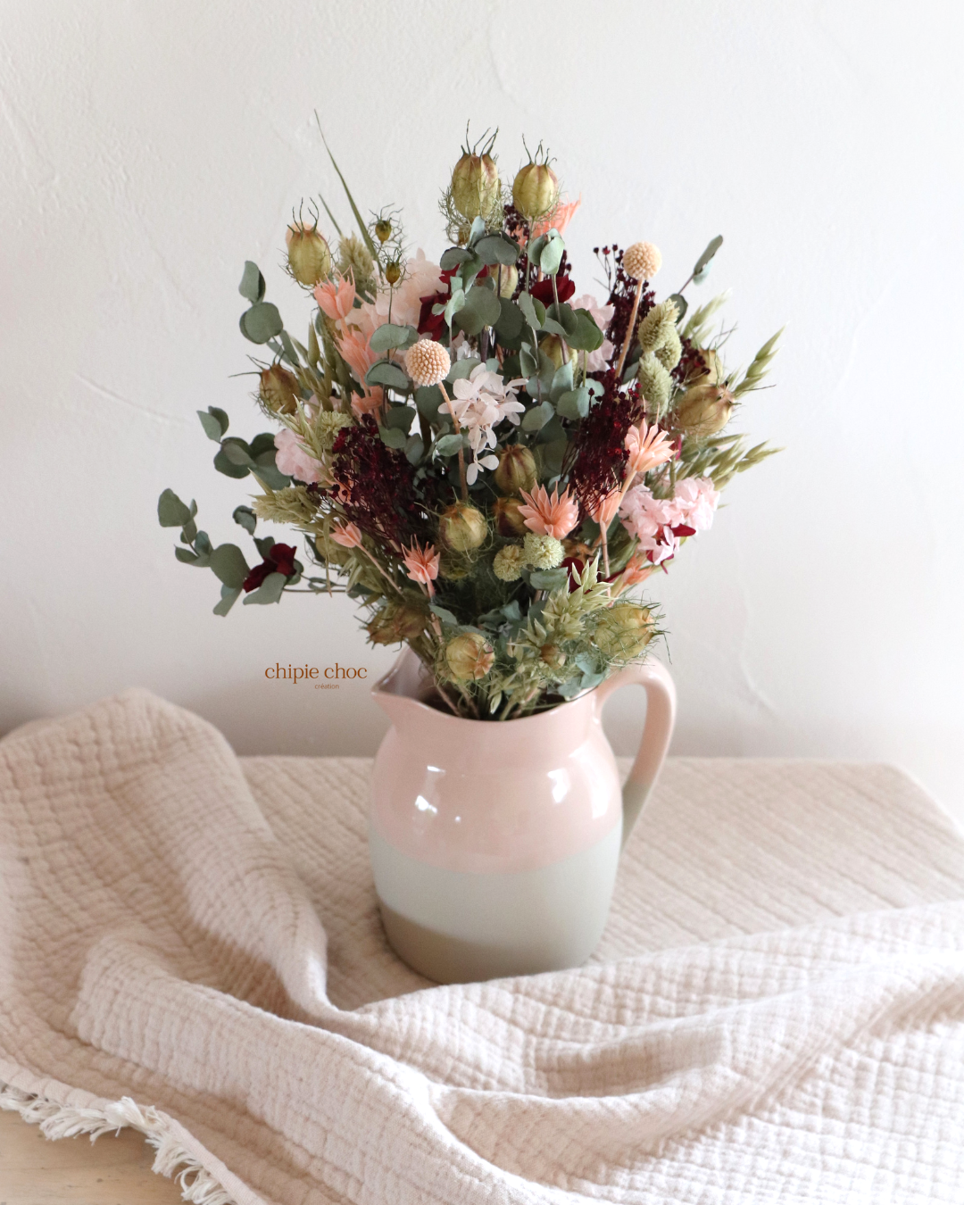 bouquet de fleurs séchées eucalyptus