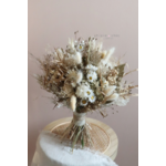 bouquet fleurs séchées beige et blanc