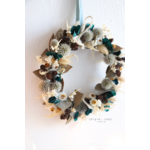couronne de fleurs séchées bleu marron