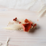 barrette fleurs terracotta crème pêche