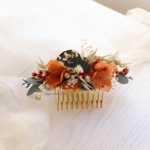 fleurs cheveux mariée terracotta