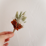 boutonnière terracotta blanc vert