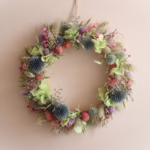 couronne bohème en fleurs séchées