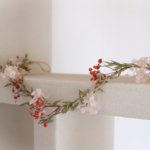 guirlande de fleurs séchées pastel