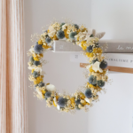 couronne léonie jaune et bleu