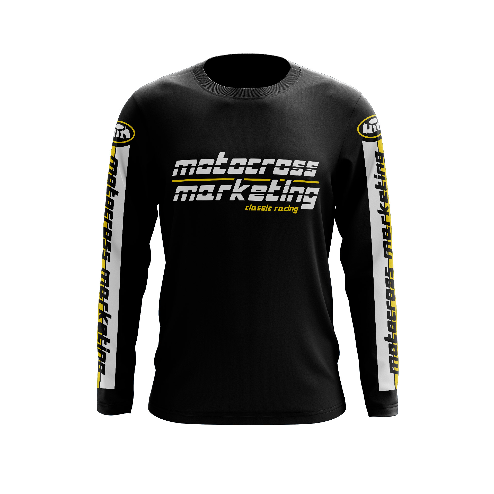 Maillot Trial MXM Team Noir Jaune Blanc Face