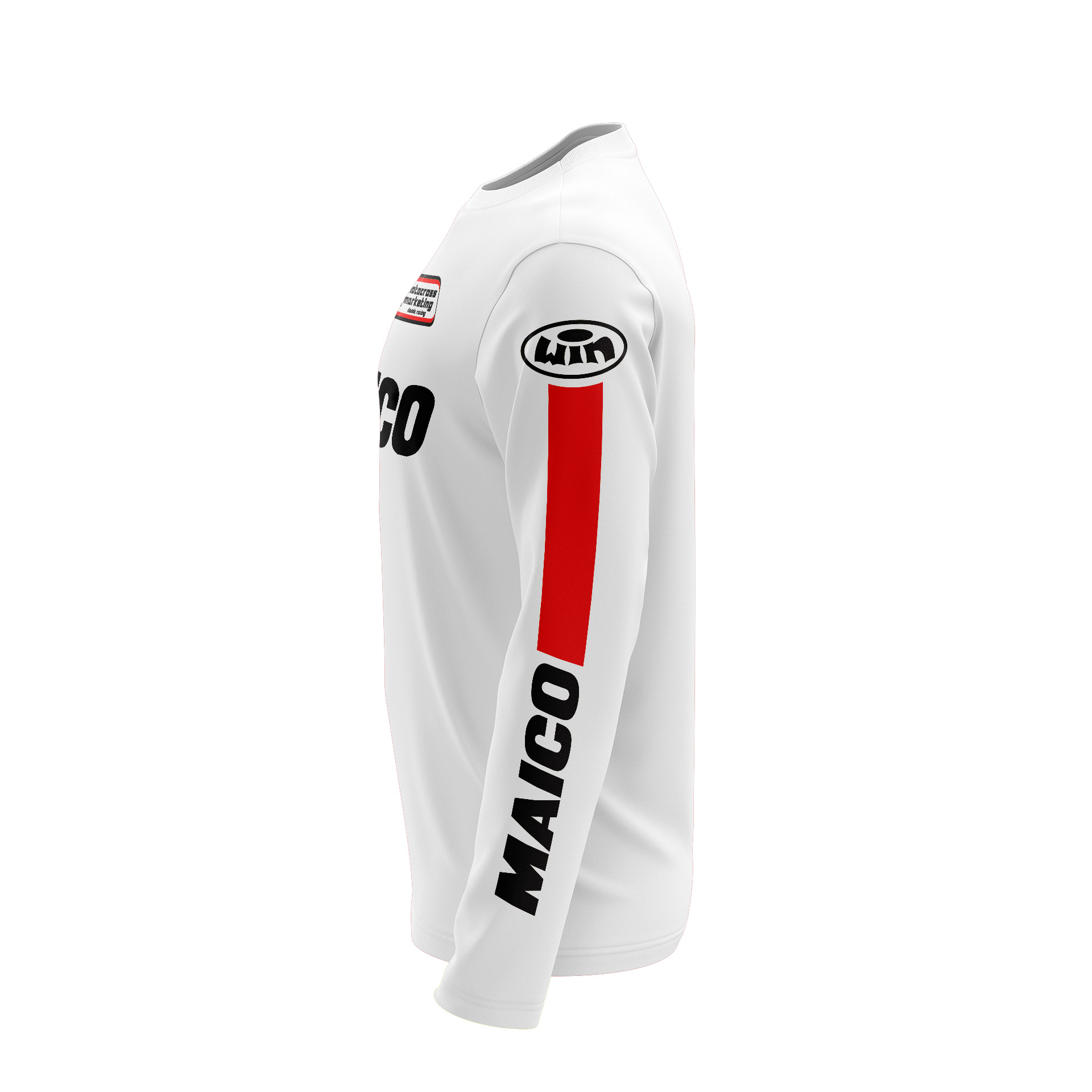 Maillot G MAICO Blanc Noir Profil