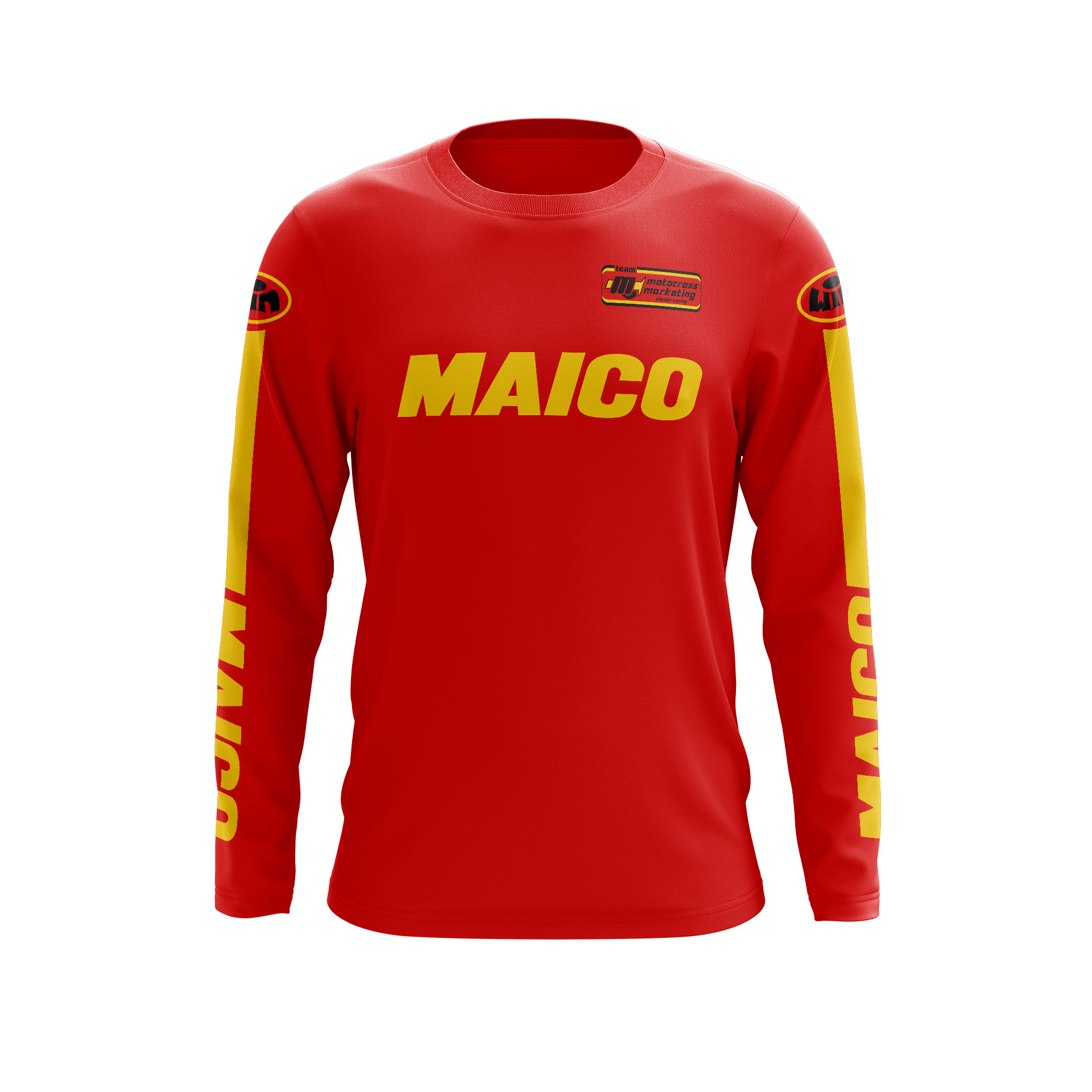 Maillot G MAICO Rouge Jaune Face