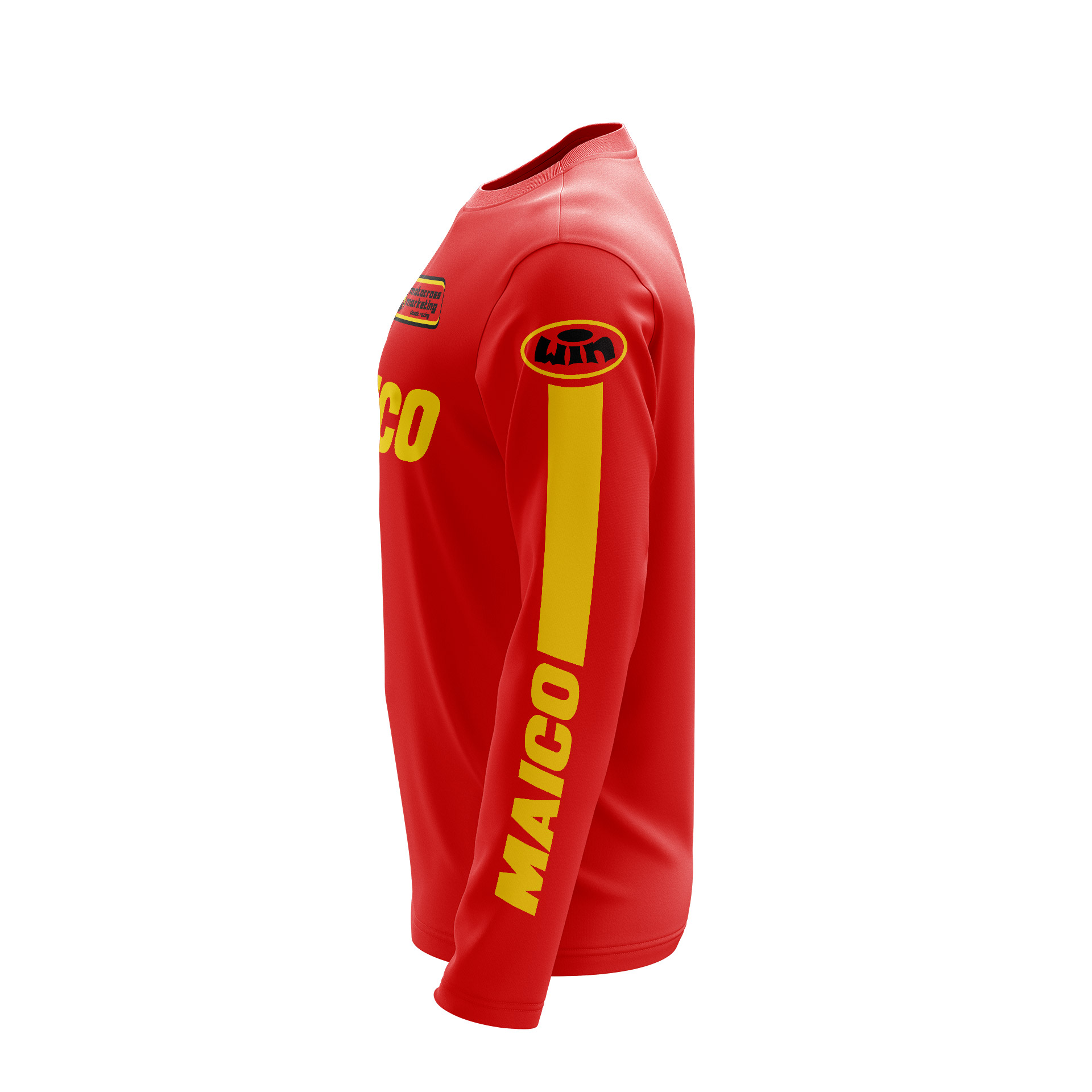 Maillot G MAICO Rouge Jaune Profil