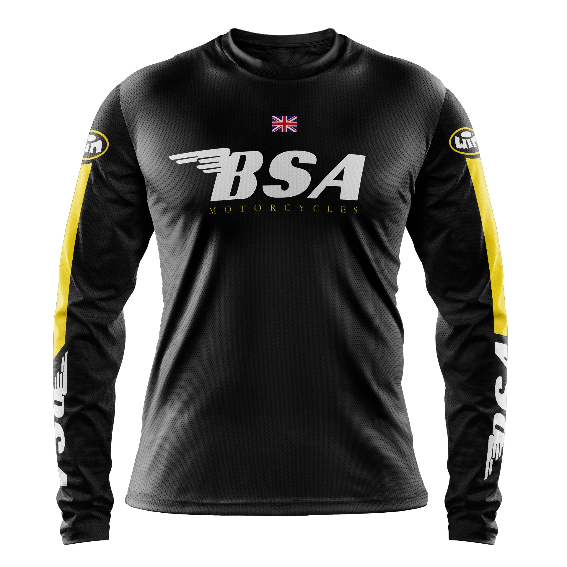 Maillot BSA Aéré Noir Jaune Face