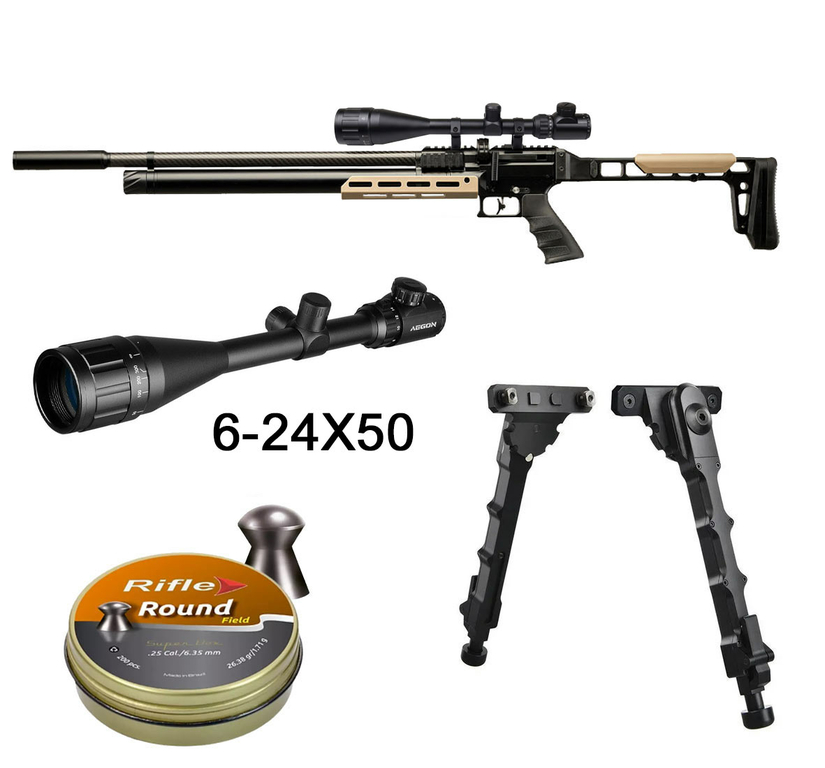 carabine-snowpeak-mercury-ap1000-pcp-cal-5-5mm-19-9-joules-lunette-de-tir-6-24x50-3