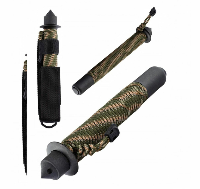 matraque-baton-telescopique-acier-trempe-66-cm-avec-manche-paracorde-embout-brise-vitre-et-etui-ceinture-nylon-4