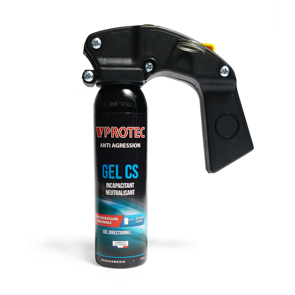 Mini extincteur lacrymogène avec poignée gel 100 ml VPROTEC