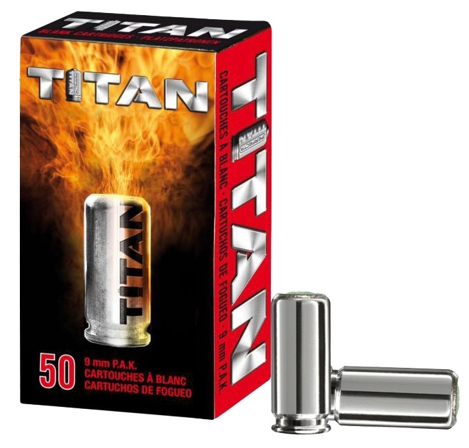 Boîte de 50 cartouches à blanc 9 mm TITAN