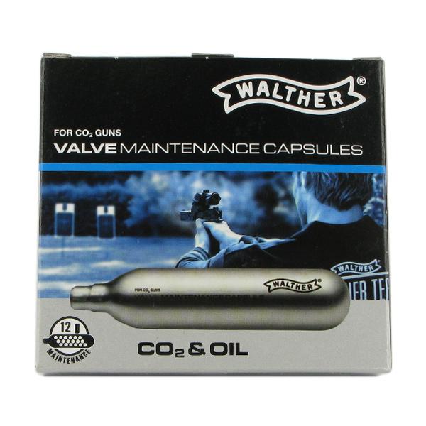 Lot de 5 cartouches 12G pour entretien de valve Walther CO2 + Huile
