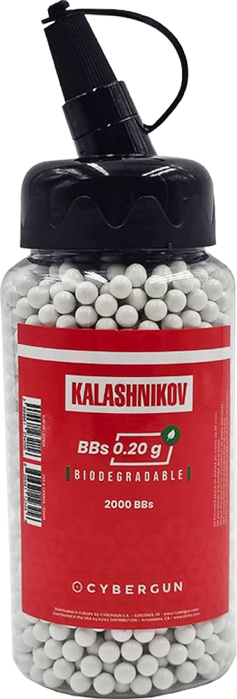 Billes airsoft biodégradables 0,20 g Kalashnikov, bouteille de 2000