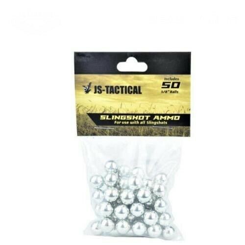 Billes métal 9,5 mm JS Tactical pour lance-pierre, lot de 50