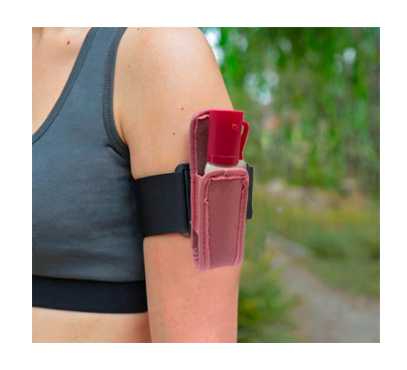 Brassard porte bombe lacrymogène et shocker VPROTEC, étui rose 3