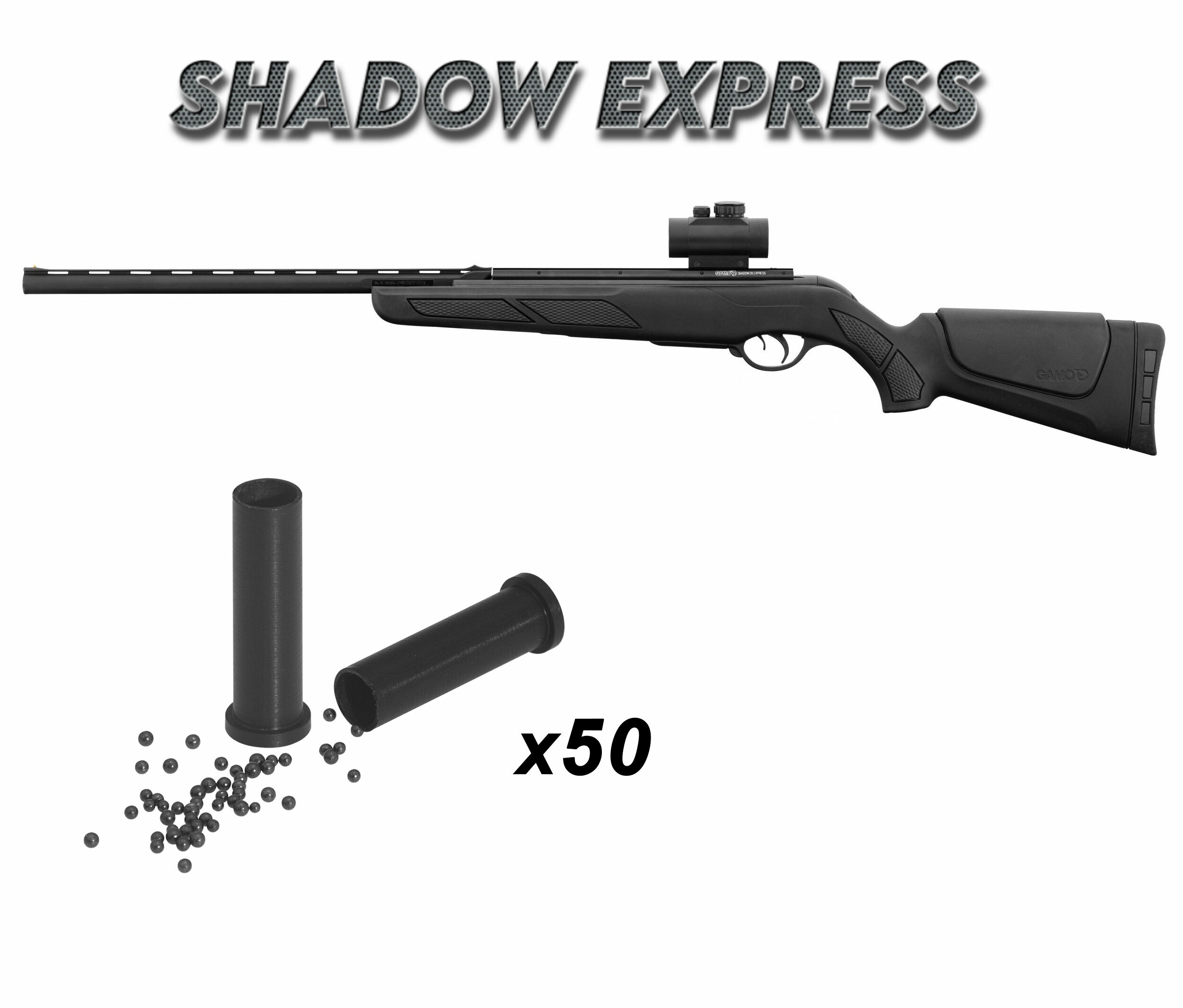 Pack carabine Gamo Shadow Express 5,5 mm 19,9 J, point rouge, 50 cartouches