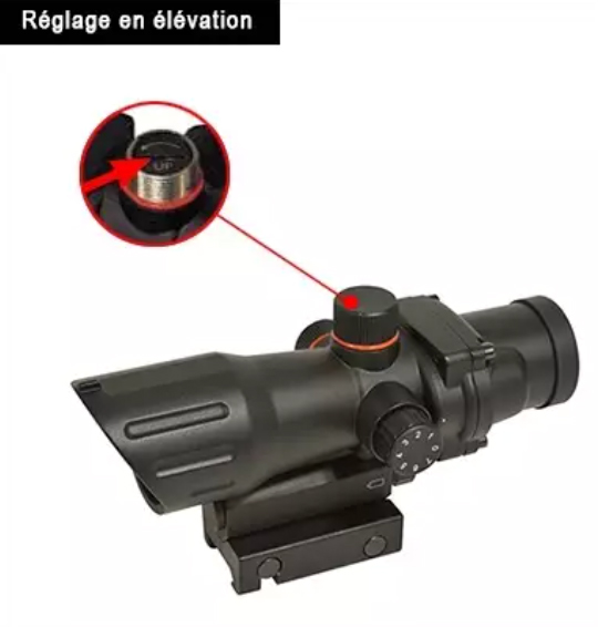 Point rouge Aegon 1x30 type ACOG, 7 intensités, rail Picatinny 22 mm 4
