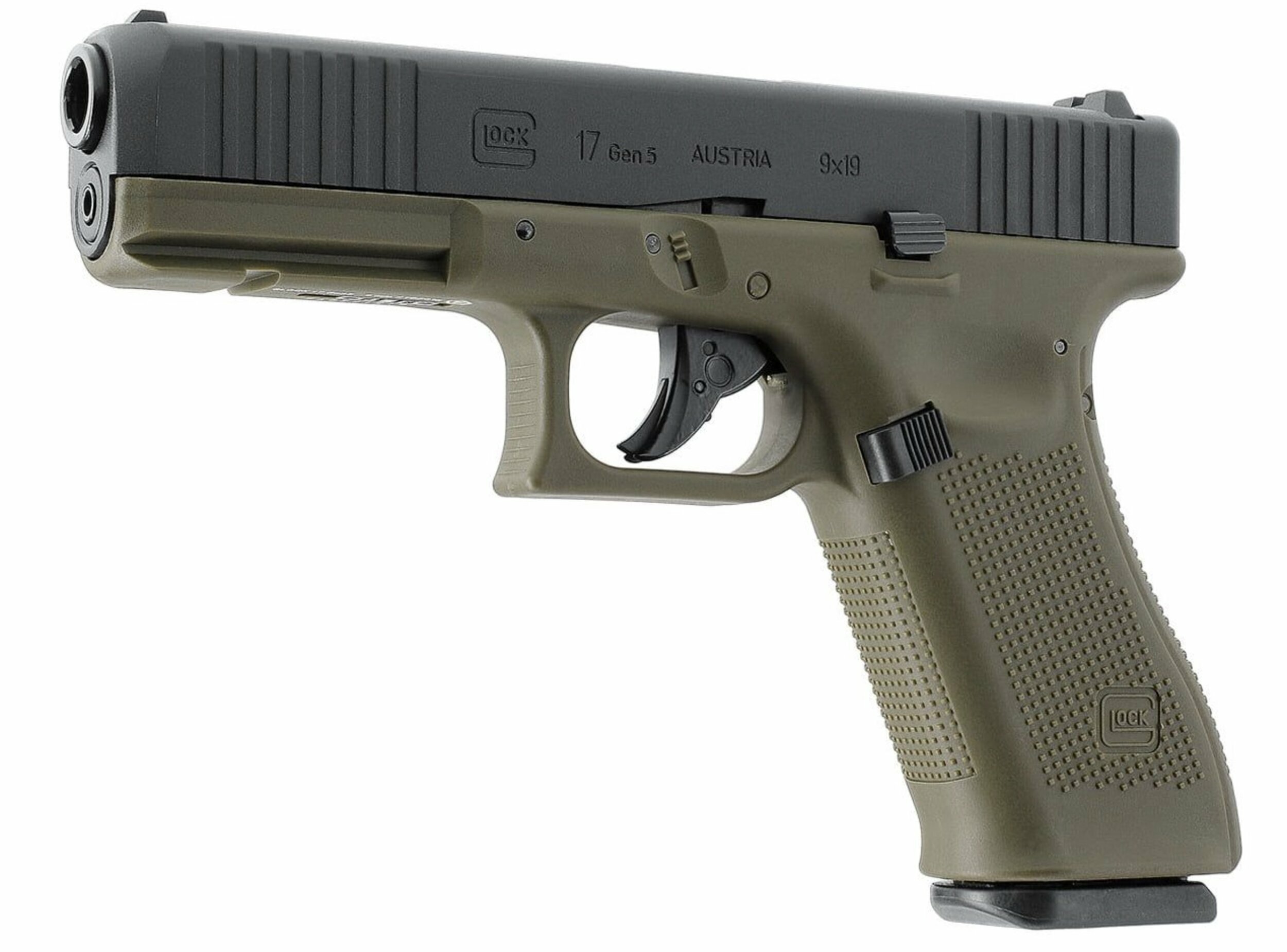 Pistolet CO2 Glock 17 Gen5 Battlefield Green 4,5 mm BB 3 joules en pack 4