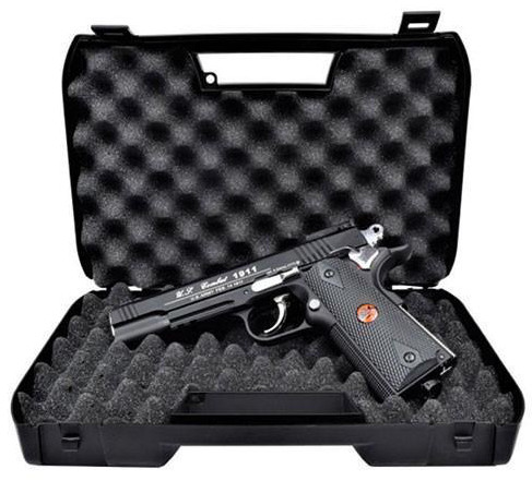 Pistolet CO2 Bruni US Combat 1911 noir 4,5 mm BB, pack avec mallette 2