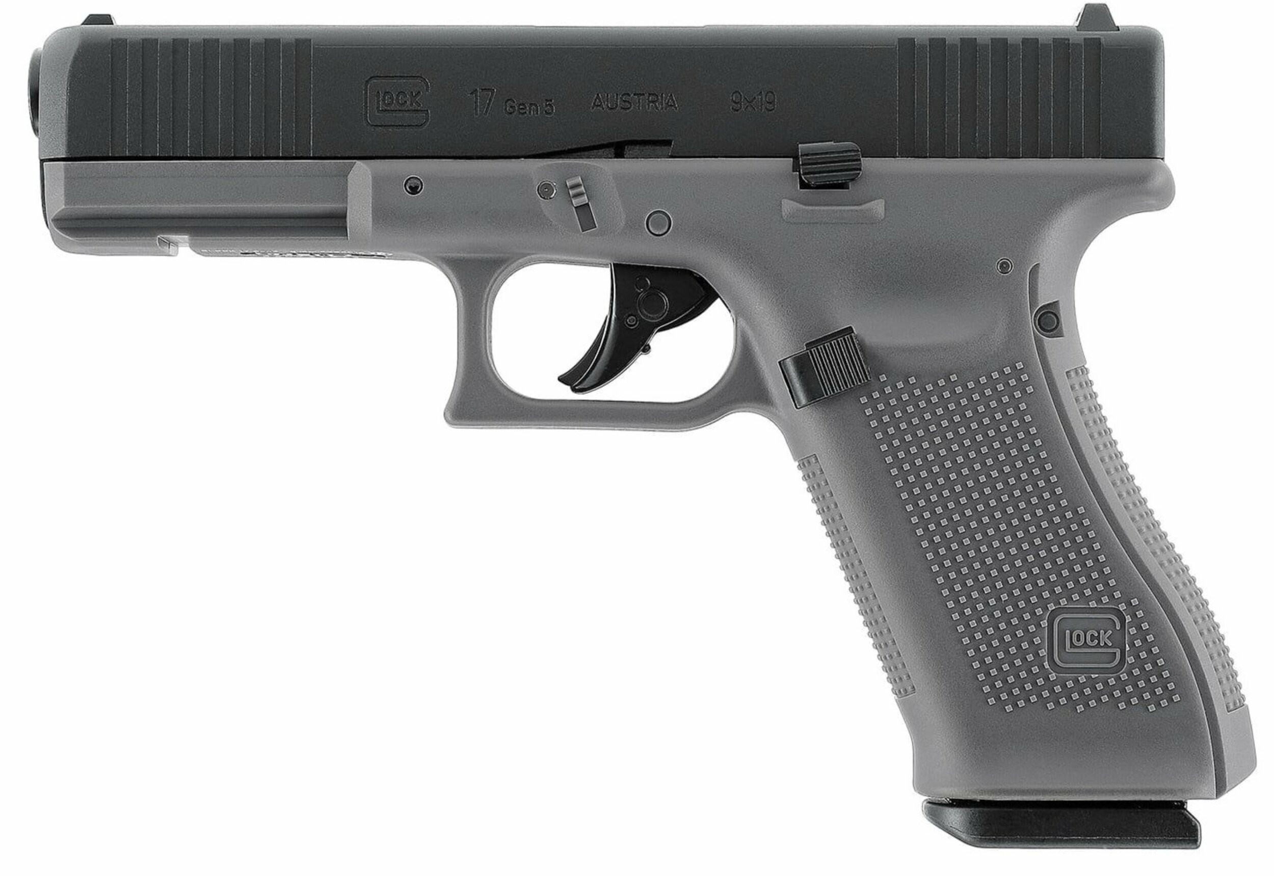 Pistolet CO2 Glock 17 Gen5 Tungsten Gray 4,5 mm BB 3 joules en pack 2