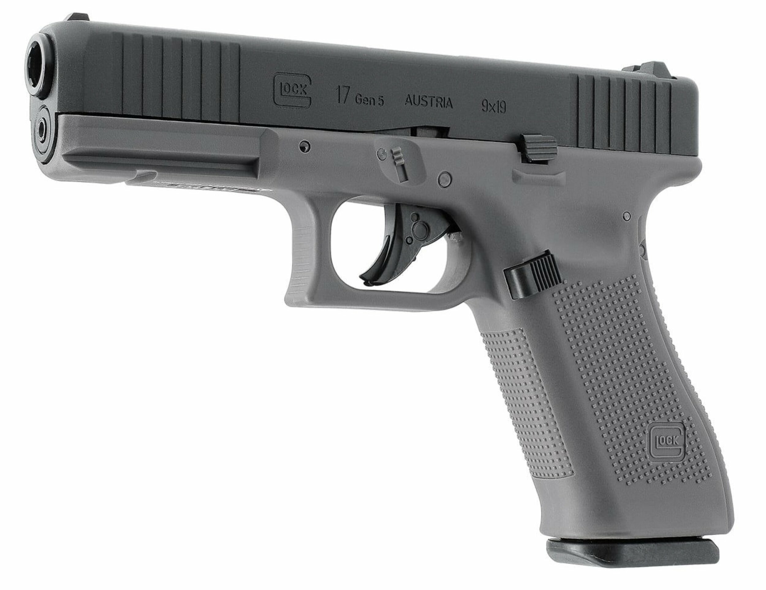 Pistolet CO2 Glock 17 Gen5 Tungsten Gray 4,5 mm BB 3 joules en pack 4