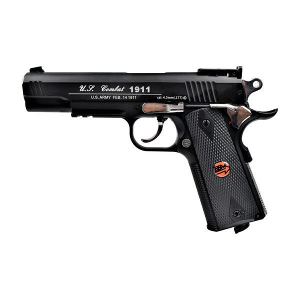 Pistolet CO2 Bruni US Combat 1911 noir tout métal 4,5 mm BB