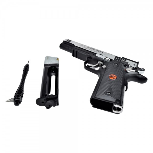 Pistolet CO2 Bruni US Combat 1911 argent tout métal 4,5 mm BB 3