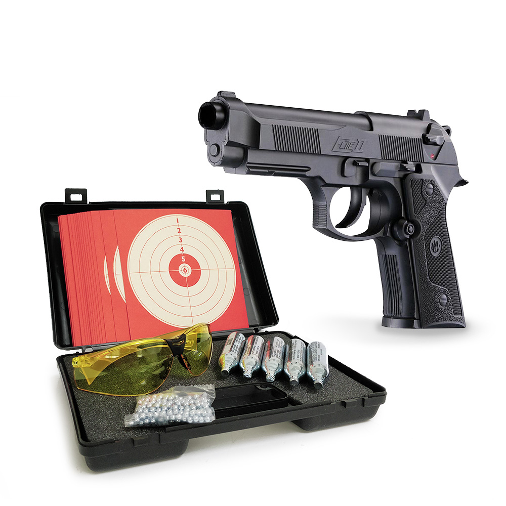 Pack pistolet CO2 Beretta Elite II 4,5 mm BB 3,3 J avec mallette
