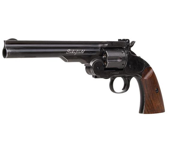 Revolver à plombs ASG Schofield 6 pouces noir vieilli CO2 4,5 mm 4 joules