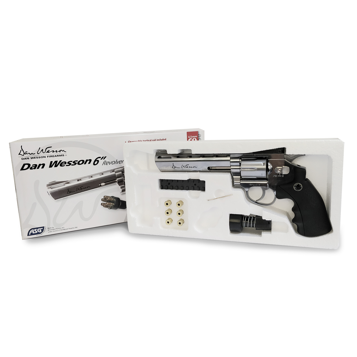 Revolver à billes acier Dan Wesson 6 pouces chromé CO2 4,5 mm 3 joules 4