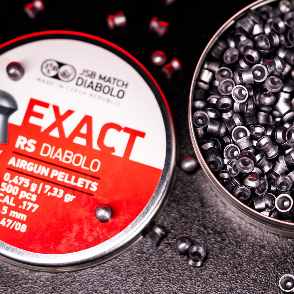 Plombs JSB Exact RS Diabolo 4,5 mm tête ronde 0,48 g, boîte de 500 2
