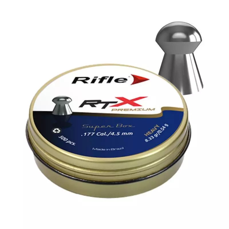 Plombs Rifle RTX Heavy tête ronde 4,5 mm 0,54 g, boîte de 500