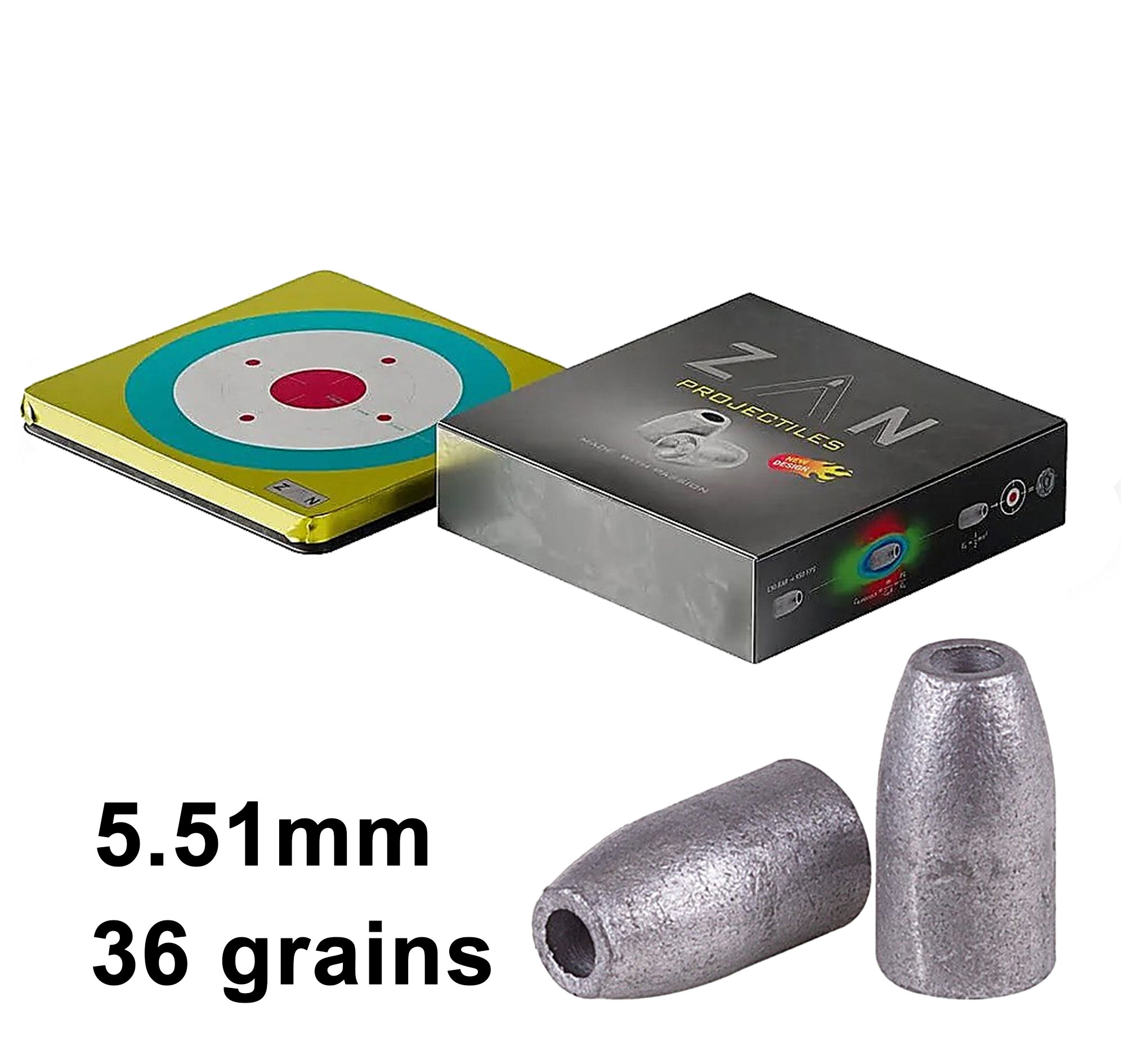 Plombs slug Zan Projectiles HP 5,51 mm 36 grains, boîte de 200