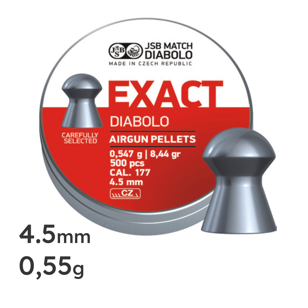 Plombs JSB Exact Diabolo 4,50 mm 0,547 g, boîte de 500